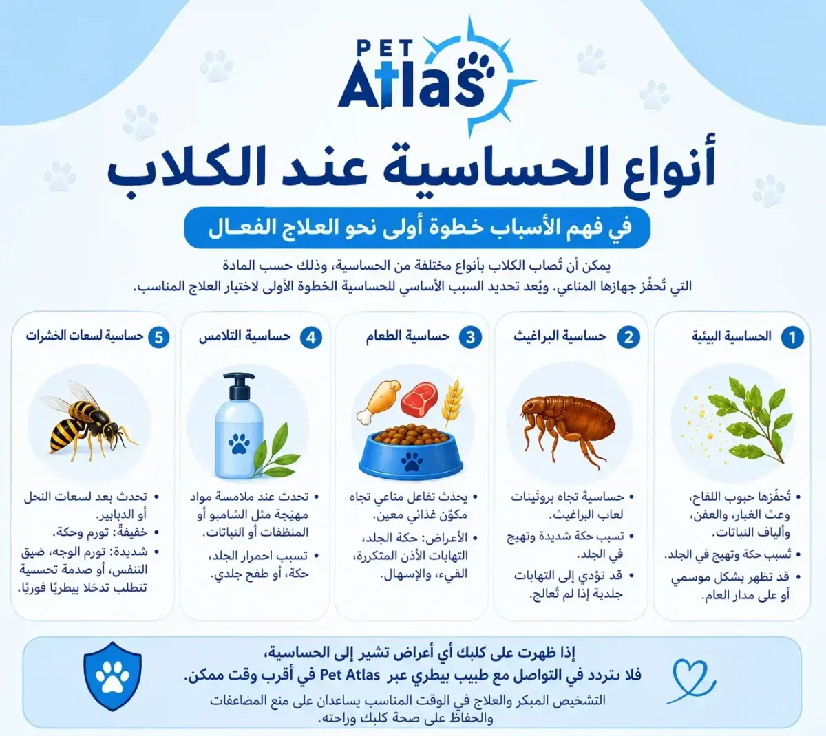 أنواع الحساسية عند الكلاب