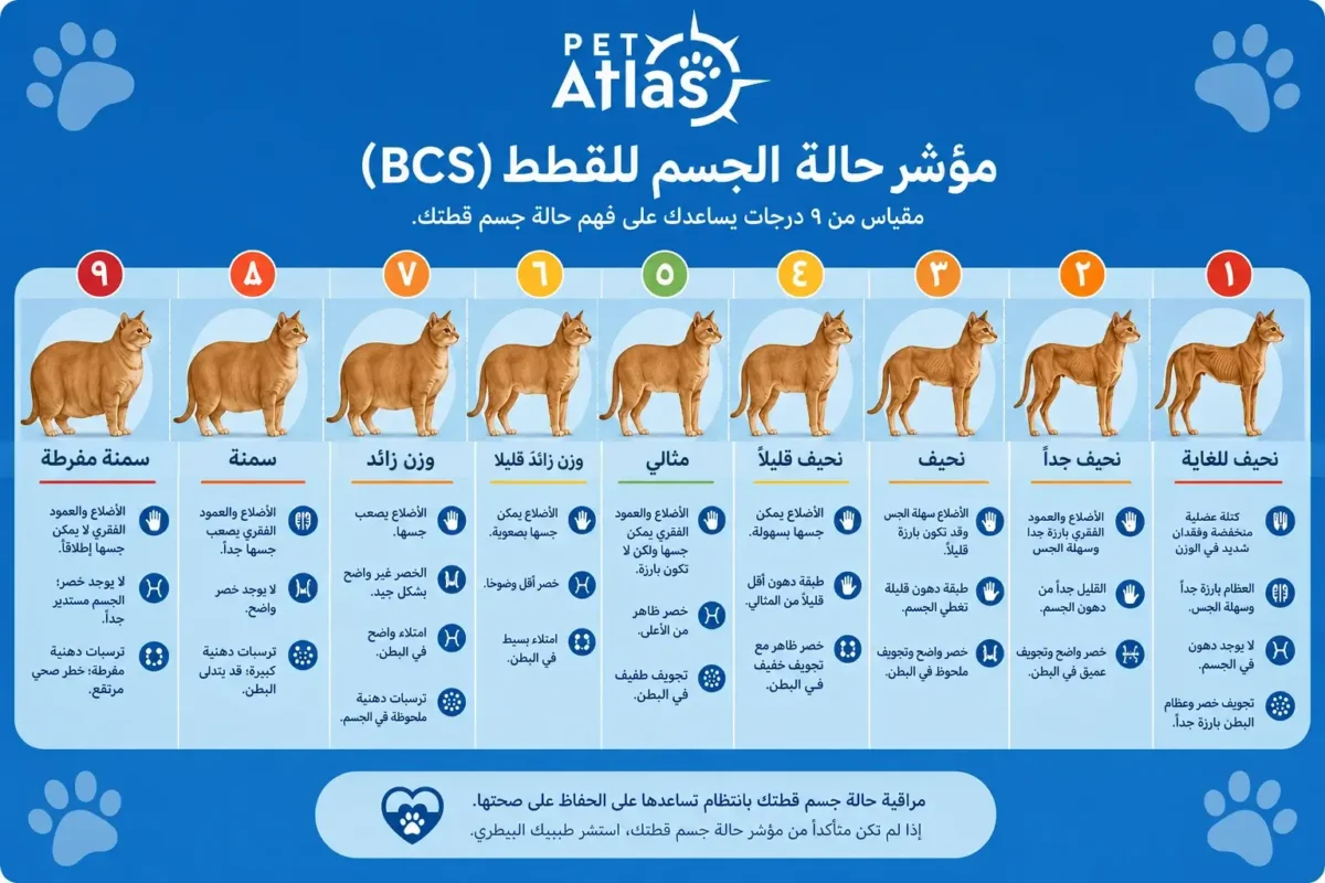 تقييم مدى السمنة عند القطط
