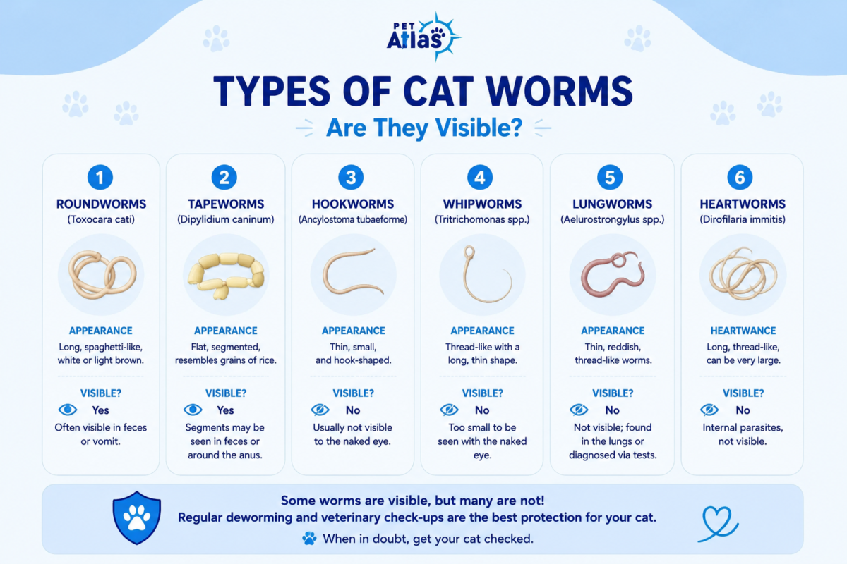 types of worms in cats