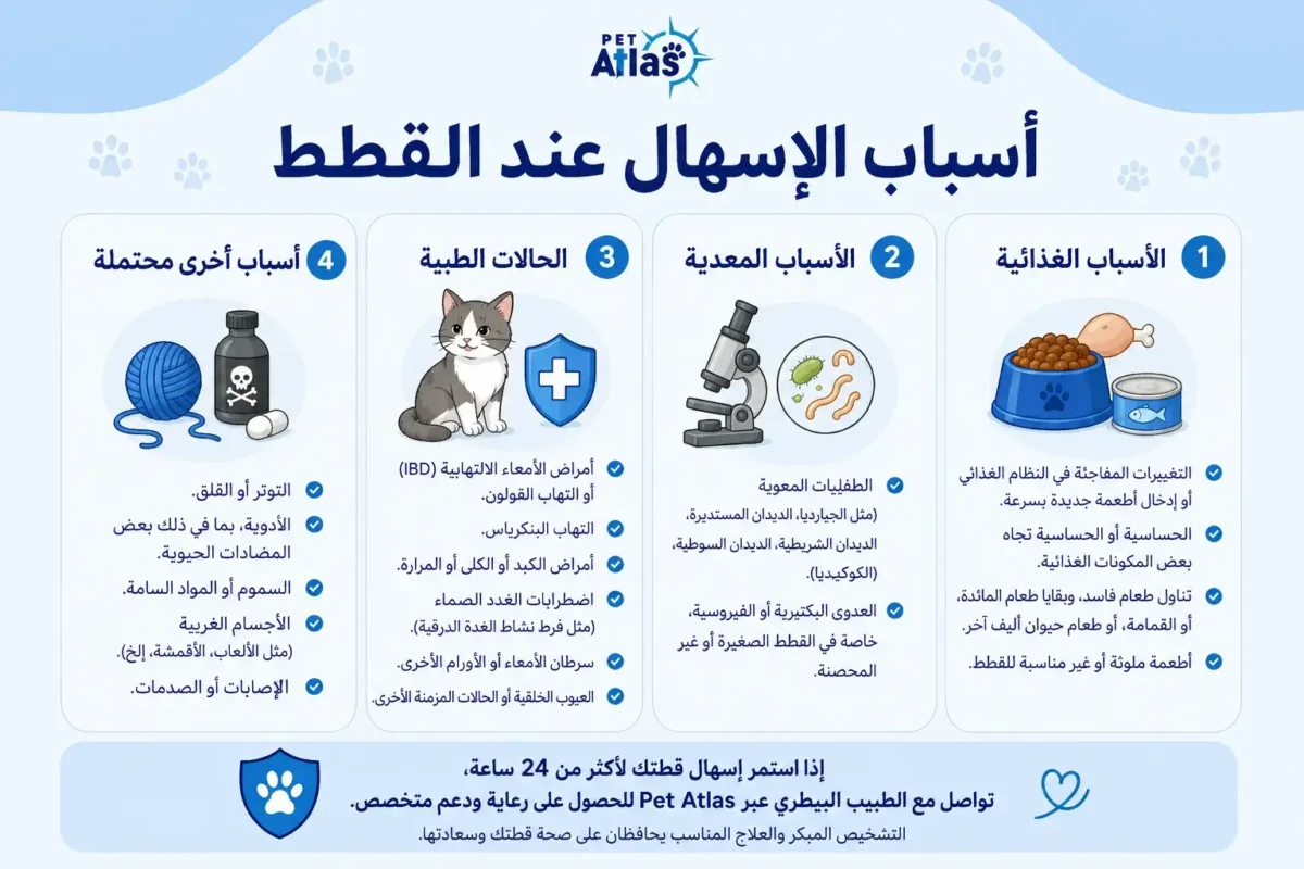 أسباب إسهال القطط 